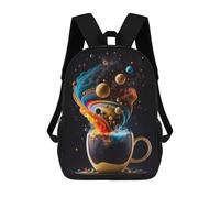 sinyumoney Coffee Planet 2 Zaino Scolastico Per Bambini Stampato in 3D, Zaini Da Viaggio Ad Alta Capacità, Borse Per Libri, Zaini Scolastici Per Bambini 17inch