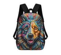 sinyumoney Colorful Abstract Dog Art-10 Zaini Casual Per Bambini, Borse Scolastiche Per Ragazzi E Ragazze, Zaini Per Libri, Zaini 17inch