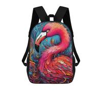 sinyumoney Colorful Abstract Flamingo Art-2 Zaino Scolastico Alla Moda Per Studenti, Adatto A Ragazzi E Ragazze, Ideale Per Viaggi All'aperto E Attività Ricreative. 17inch