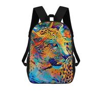 sinyumoney Colorful Abstract Lion Portrait Zaino Scolastico Per Bambini, Borsa Scolastica Stampata in 3D Per Ragazzi, Studenti Delle Scuole Elementari E Medie 17inch