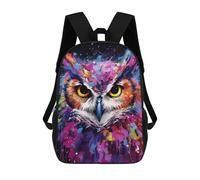 sinyumoney Colorful Abstract Owl Art-25 Zaino Scolastico Per Bambini, Stampato in 3D, Borsa Scolastica Alla Moda, Borsa Scolastica Casual Per Ragazzi, Studenti Delle Scuole Elementari E Medie 17inch