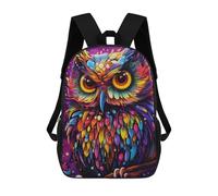 sinyumoney Colorful Abstract Owl Art Zaini Scolastici Stampati in 3D Zaini Scolastici Alla Moda Per Bambini Zaini Per Ragazzi Per Studenti Delle Scuole Medie 17inch