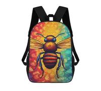 sinyumoney Colorful Bee Artwork Zaino, Zaino Per Bambini, Borsa Scolastica Per Studenti, Zaino Per Libri, Borsa Scolastica Stampata in 3D Per Ragazzi E Ragazze 17inch