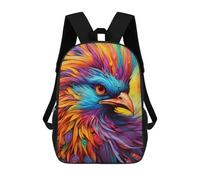 sinyumoney Colorful Bird Portrait-17 Zaini Casual Per Bambini, Borse Scolastiche Per Ragazzi E Ragazze, Zaini Per Libri, Zaini 17inch