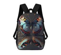sinyumoney Colorful Butterfly Reflections Zaino Scolastico Zaino Per Bambini Borsa Scolastica Di Grande Capacità Zaino Per Bambini Per La Scuola Zaino 3D Borsa Per Libri Regali Per Bambini 17inch