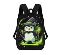 sinyumoney Colorful Cute Penguin Zaino Scuola Per Ragazze E Ragazzi, Zaino Con Tasca, Zaino Alla Moda Per Bambini, Penguin Spell Caster, 17"