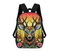 sinyumoney Colorful Deer Illustration Zaini Stampati in 3D Per Bambini, Zaini Scolastici, Borse Scolastiche, Zaini Alla Moda Per Ragazzi, Studenti Delle Scuole Elementari E Medie 17inch