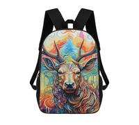 sinyumoney Colorful Deer Portrait-18 Zaini Stampati in 3D, Borsa Scolastica Casual Per Bambini, Borsa Scolastica Alla Moda Per Ragazzi, Studenti Delle Scuole Medie 17inch