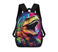sinyumoney Colorful Dinosaur Astronaut Artwork Zaini Alla Moda Stampati 3D Borsa Scuola Casual Per Bambini, Ragazzi Studenti Della Scuola Elementari E Del College, Stile: 11., 17"