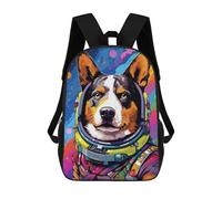 sinyumoney Colorful Dinosaur Astronaut Artwork Zaini Alla Moda Stampati 3D Borsa Scuola Casual Per Bambini, Ragazzi Studenti Della Scuola Elementari E Del College, Stile-21, 17"