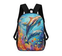 sinyumoney Colorful Dolphins Underwater Scene Zaino Per Ragazzi, Studenti Adolescenti, Zainetti Per Ragazze, Borse Per Bambini, Scuola Elementare, Scuola Media, Borsa Per Libri 17inch