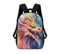 sinyumoney Colorful Dragon Artwork -3 Zaino Per Bambini Zaino Divertente E Alla Moda Borsa Per Libri Per Ragazzi E Adolescenti Borse Scolastiche Stampate in 3D Per Ragazzi 17inch
