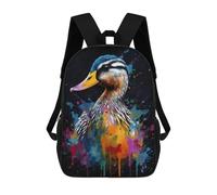 sinyumoney Colorful Duck With Drips Zaini Per Bambini, Zaini Scolastici Personalizzati 3D Per Ragazzi E Ragazze, Zaini Scolastici Grandi, Zaini Casual Da Giorno 17inch