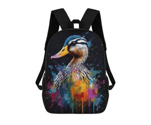 sinyumoney Colorful Duck With Drips Zaini Per Bambini, Zaini Scolastici Personalizzati 3D Per Ragazzi E Ragazze, Zaini Scolastici Grandi, Zaini Casual Da Giorno 17inch