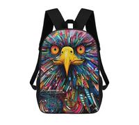 sinyumoney Colorful Eagle Abstract Art Zaini Per Bambini, Zaini Scolastici Personalizzati 3D Per Ragazzi E Ragazze, Zaini Scolastici Grandi, Zaini Casual Da Giorno 17inch