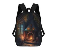 sinyumoney Colorful Easter Joy - Zaino scolastico impermeabile da viaggio, borsa per computer per scuola/lavoro/viaggi, Camino Fairy House, 17"