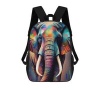 sinyumoney Colorful Elephant Artwork-4 Zaino Scolastico Stampato in 3D Per Bambini, Zaino Scolastico Casual Alla Moda Per Bambini Studenti 17inch