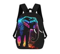 sinyumoney Colorful Elephant Zaino Scolastico Stampato in 3D Per Bambini, Zaino Scolastico Casual Alla Moda Per Bambini Studenti 17inch