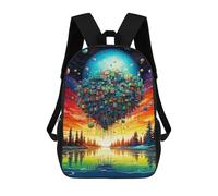 sinyumoney Colorful Floating Cityscape Zaino Scolastico Per Bambini, Stampato in 3D, Borsa Scolastica Alla Moda, Borsa Scolastica Casual Per Ragazzi, Studenti Delle Scuole Elementari E Medie 17inch