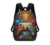 sinyumoney Colorful Floral Game Controller Zaino Scolastico Per Bambini, Borsa Scolastica Stampata in 3D Per Ragazzi, Studenti Delle Scuole Elementari E Medie 17inch