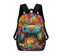 sinyumoney Colorful Floral Gaming Controller Artwork Zaino Per Ragazzi, Studenti Adolescenti, Zainetti Per Ragazze, Borse Per Bambini, Scuola Elementare, Scuola Media, Borsa Per Libri 17inch