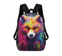 sinyumoney Colorful Fox Painting-1 Zaino Scolastico Alla Moda Per Studenti, Adatto A Ragazzi E Ragazze, Ideale Per Viaggi All'aperto E Attività Ricreative. 17inch