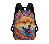 sinyumoney Colorful Fox Portrait -9 Zaino Per Bambini Borsa Scolastica Per Ragazzi Cartone Animato Stampa 3D Borsa Scolastica Per Studenti Zaino Per Laptop Per Ragazzi E Ragazze 17inch