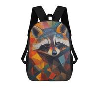 sinyumoney Colorful Galaxy 1 Zaini Stampati 3D Per Bambini, Borse Da Scuola Alla Moda Per Ragazzi Borse Da Viaggio, Borse Scuola Per Studenti Di Scuola, Raccoon Olio Pittura, 17"