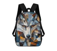 sinyumoney Colorful Galaxy 1 Zaini Stampati 3D Per Bambini, Borse Da Scuola Alla Moda Per Ragazzi Borse Da Viaggio, Borse Scuola Per Studenti Di Scuola, Wolf Oil Pittura, 17"