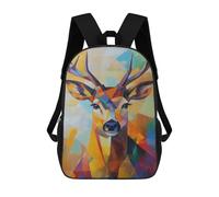 sinyumoney Colorful Galaxy 1 Zaini Stampati 3D Per Bambini, Borse Da Scuola Alla Moda Per Ragazzi Borse Da Viaggio, Borse Scuola Per Studenti Di Scuola, Deer olio pittura, 17"