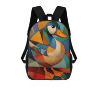 sinyumoney Colorful Galaxy 1 Zaini Stampati 3D Per Bambini, Borse Da Scuola Alla Moda Per Ragazzi Borse Da Viaggio, Borse Scuola Per Studenti Di Scuola, Duck Oil Painting, 17"