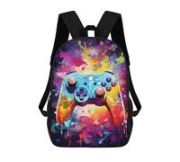 sinyumoney Colorful Gaming Controller Artwork -10 Zaino Scolastico Stampato in 3D Per Bambini, Zaino Scolastico Casual Alla Moda Per Bambini Studenti 17inch