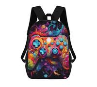 sinyumoney Colorful Gaming Controller Artwork Zaino Scolastico Stampato in 3D Per Bambini, Zaino Scolastico Casual Alla Moda Per Bambini Studenti 17inch
