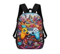 sinyumoney Colorful Gaming Controllers -15 Zaino Per Bambini, Borsa Scolastica Di Grande Capacità, Zaino Per Studenti, Zaino Per Ragazzi, Ragazze, Adulti, Adolescenti 17inch
