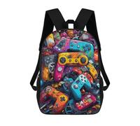 sinyumoney Colorful Gaming Controllers -7 Zaino Scolastico Per Bambini, Borsa Scolastica Stampata in 3D Per Ragazzi, Studenti Delle Scuole Elementari E Medie 17inch