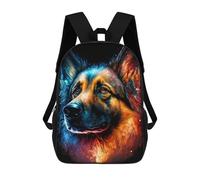 sinyumoney Colorful German Shepherd Portrait Zaino Scolastico Per Bambini Stampato in 3D Per Bambini, Zaini Da Viaggio, Borse Per Libri Per Ragazzi, Studenti Delle Scuole Elementari 17inch