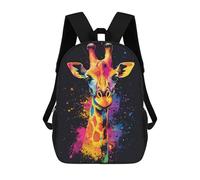 sinyumoney Colorful Giraffe Portrait Zaino Scolastico Stampato in 3D Per Bambini, Zaino Scolastico Casual Alla Moda Per Bambini Studenti 17inch