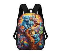 sinyumoney Colorful Koala Gathering Zaino Scolastico Stampato in 3D Per Bambini, Zaino Scolastico Casual Alla Moda Per Bambini Studenti 17inch