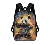 sinyumoney Colorful Koala Illustration Zaino per la scuola per bambini, zaino grande per la scuola, borsa per libri 3D, regalo per bambini, Panda Playing Guitar Art Print, 17"