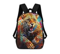 sinyumoney Colorful Leopard Artwork Zaino Scolastico Per Bambini, Borsa Scolastica Stampata in 3D Per Ragazzi, Studenti Delle Scuole Elementari E Medie 17inch