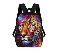 sinyumoney Colorful Leopard Portrait-26 Zaini Casual Per Bambini, Borse Scolastiche Per Ragazzi E Ragazze, Zaini Per Libri, Zaini 17inch