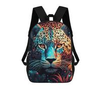sinyumoney Colorful Leopard Portrait -3 Zaino Scolastico Per Bambini, Zaino Casual Da Viaggio Per Ragazzi E Ragazze, Zaino Da Giorno Di Grande Capacità 17inch