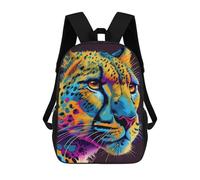 sinyumoney Colorful Leopard Portrait-8 Zaini Scolastici Per Ragazzi E Ragazze, Zaini Sportivi Casual, Zaini Da Giorno Per Elementari E Primarie, Zaini Di Grande Capacità 17inch