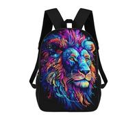 sinyumoney Colorful Lion Portrait Artwork-10 Zaino, Zaino Per Bambini, Borsa Scolastica Per Studenti, Zaino Per Libri, Borsa Scolastica Stampata in 3D Per Ragazzi E Ragazze 17inch