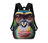 sinyumoney Colorful Monkey Portrait-1 Zaino Scolastico Per Bambini, Borsa Scolastica Stampata in 3D Per Ragazzi, Studenti Delle Scuole Elementari E Medie 17inch