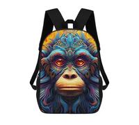 sinyumoney Colorful Monkey Portrait -7 Zaini Per Bambini, Zaini Scolastici Personalizzati 3D Per Ragazzi E Ragazze, Zaini Scolastici Grandi, Zaini Casual Da Giorno 17inch