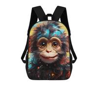 sinyumoney Colorful Monkey Portrait-7 Zaino Per La Scuola Stampato in 3D Borsa Scolastica Per Ragazzi E Ragazze Zaino Per Bambini Zaino Da Viaggio 17inch