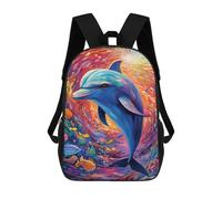 sinyumoney Colorful Ocean Wave Zaino Scolastico Per Bambini, Borsa Scolastica Stampata in 3D Per Ragazzi, Studenti Delle Scuole Elementari E Medie 17inch