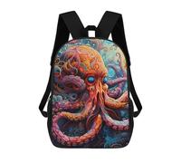 sinyumoney Colorful Octopus Artwork -2 Zaino Scolastico Alla Moda Per Studenti, Adatto A Ragazzi E Ragazze, Ideale Per Viaggi All'aperto E Attività Ricreative. 17inch