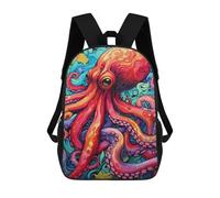sinyumoney Colorful Octopus Artwork-7 Zaino Scolastico Alla Moda Per Studenti, Adatto A Ragazzi E Ragazze, Ideale Per Viaggi All'aperto E Attività Ricreative. 17inch